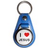 I Love Jesus - Blue Plastic Medallion Key Ring