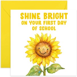 Good Luck Card for Children on First Day at School - Shine Bright Good Luck in Your new School - Funny Good Luck Card - Gifts Congratulations Card - Good luck Primary School card | Blank Inside