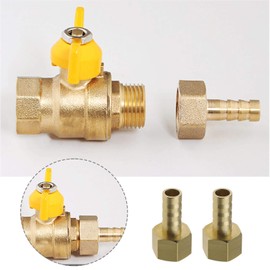 YINETTECH 2Pcs 8mm Barb to 1/4 Inch BSP Female Thread Brass Coupler Connectors Barbed Pipe Joint Adapter For Fuel Air Gas Water Oil