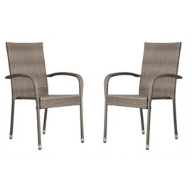 Balkene Home Wicker Outdoor Dining Chair - 2pk Weathered Gray