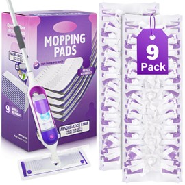 Disposable Mop Pads Refills for Swiffer Powermop: 9 Pcs Wet Dry Pad for Multi-Surface Floor Cleaning - Mopping Replacement for Tile Hardwood - Sweeping Cloths for Home Kichen