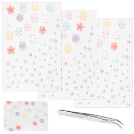 Flowers Rhinestone Tattoo Stickers for Makeup, Spring Summer Face Eye Gems, Self Adhesive Face Jewelry, Colorful Floral Face Stickers, Birthday Accessory, Concert Party Decorations, Rave Supplies