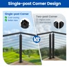Muzata Black Corner Cable Railing Post 36 Inch 36"x2"x2" T-drilled