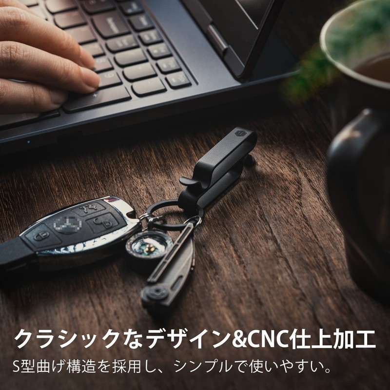KeyUnity KM00 Keychain, Belt Keychain, Keyring, Belt Sash Clip, Double-Sided,