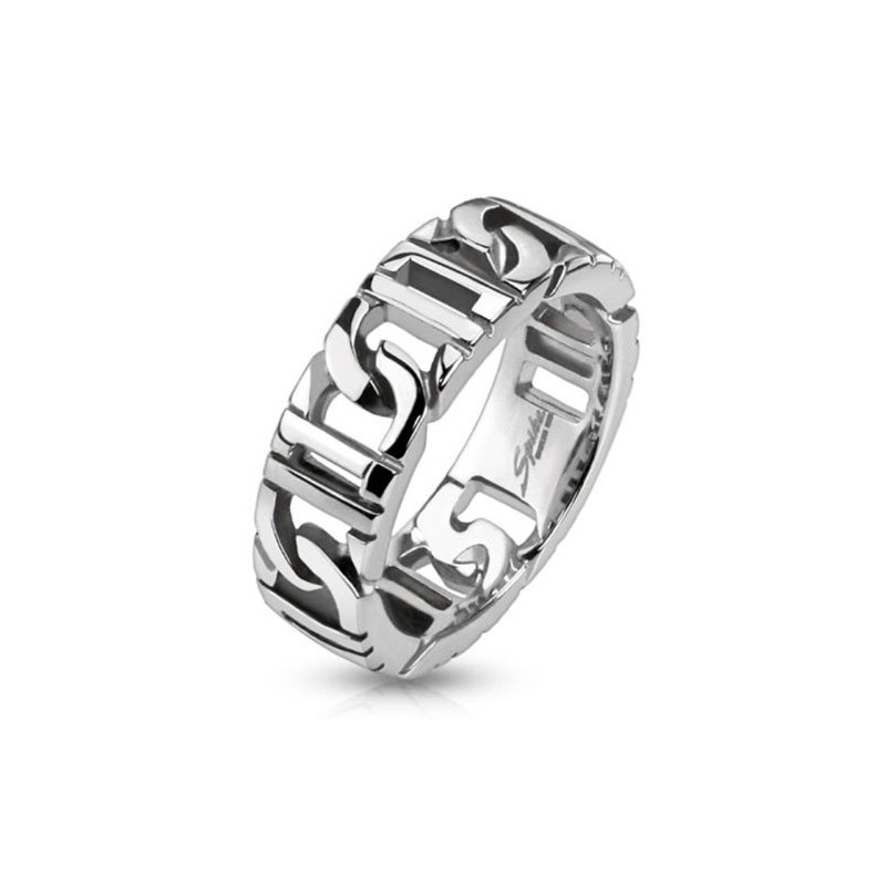 Tapsi´s Coolbodyart® Stainless Steel Silver Ring 7mm Wide D Chain