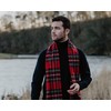 Glen Isla 100% Cashmere Scarf Tartan Royal Stewart Red -