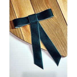 EmilyRose Couture Large Velvet Hair Bow Collection (Alligator Clip, Hunter Green)