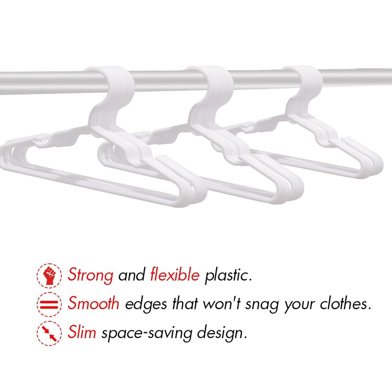 Kids Hangers for Closet- 11.6 Inch 30 Pack Plastic Baby