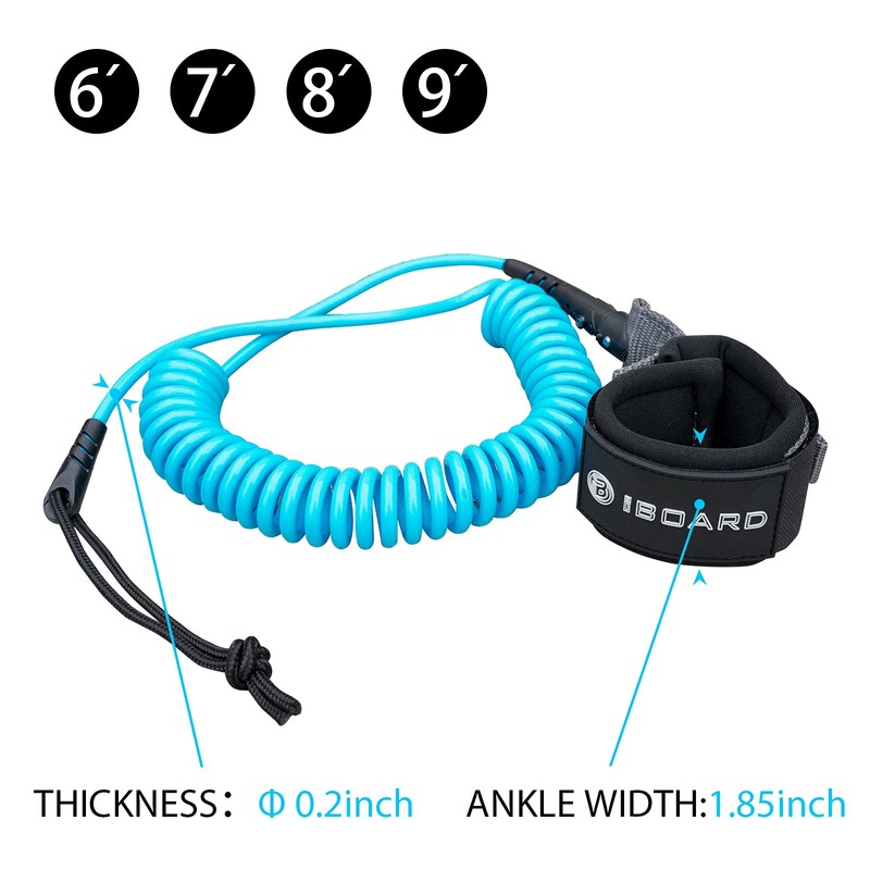 Paddle Board Leash,Single Turn Surf Leash for Longboard,Paddleboard,Surfboard 5.5mm Replacement
