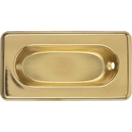 Lacquered Brass Window Sash Lift | 3 1/8" x 1 5/8" | Pack of 10 | Recessed Pull for Sash Windows | Reproduction Furniture Hardware | UA-823-PLB (10)