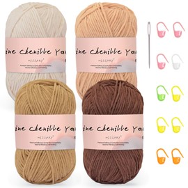 Nissary Soft Chenille Yarn Crochet Kit 4x50g