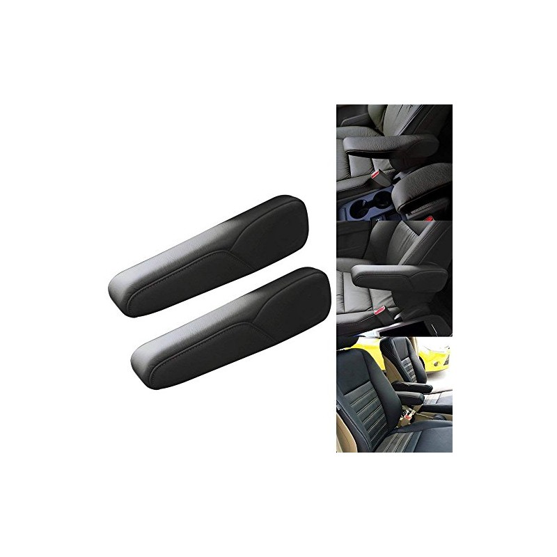 DKIIGAME Black Leather Armrest Arm Rest Cover Upholstery for Honda