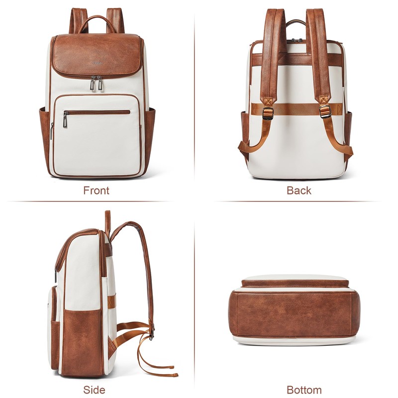 tiamyi leather travel backpack for men and women, flap top