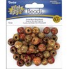Darice 60-Piece Barrel Big Value Printed Wood Beads, 12mm