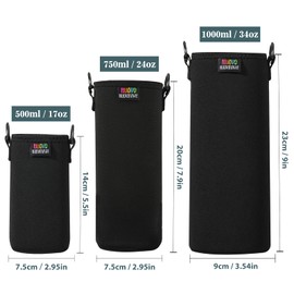 Nuovoware Water Bottle Carrier Bag, Premium Neoprene Portable Insulated Water bottle Sling Holder Bag 1000ML with Adjustable Shoulder Strap for Men Women Hiking, Sling Bottle Bag Case, Black