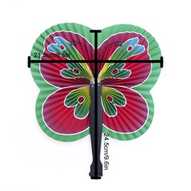 Icelus 24 Pack Colorful Round Shaped Handheld Folding Accordion Paper Fans for Wedding Birthday Party Favors Kids Gifts