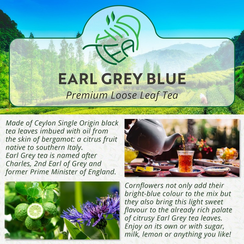 Earl Grey Blue - Premium Loose Leaf Tea Infused With