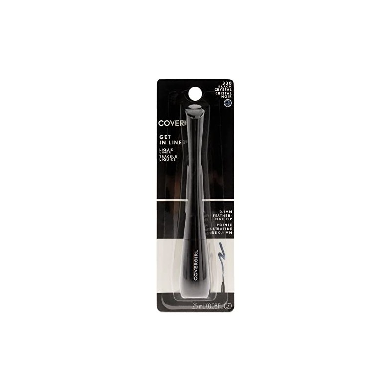 COVERGIRL Get In Line Liquid Eyeliner, Black Crystal, 0.08 Fl