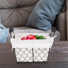 TOVINANNA Bread Serving Basket Liner Iron Wire Storage Basket for Fruit and Vegetable Display