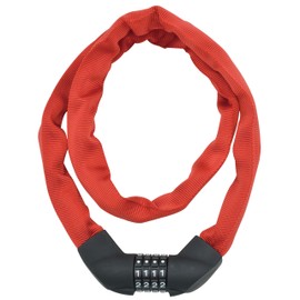 NOGUCHI Bicycle Chain Lock (φ4.8 mm Chain Lock), Red, Dial Type, Password Changeable