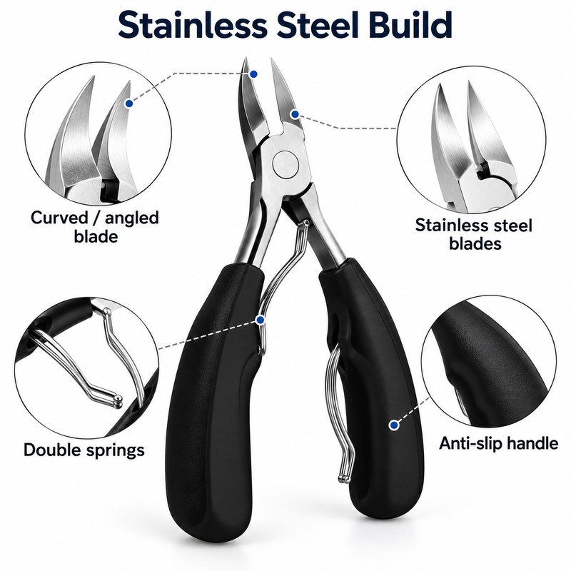 Stainless Steel Nail Clipper for Fingernail & Toenail Care –