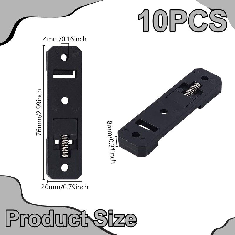 AHANDMAKER 10Pcs DIN Rail Mounting Brackets, 76x20x8mm Rectangle Universal Mounting