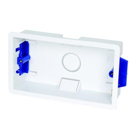 U-Trade Dry Lining Box 35mm - 1 Gang or 2 Gang | Single or Double Plasterboard Box with Adjustable Lugs | Recessed Flush Mount for Electrical Sockets (White)