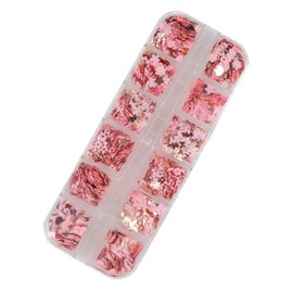 Healvian 12-Compartment Box of Butterfly Heart Flower Nail Glitter Sequins for DIY Nail Art Decoration