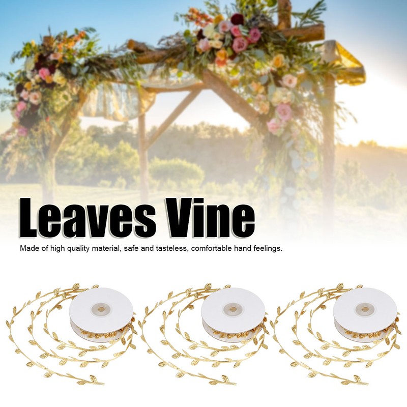 3 Roll Artificial Leaves Vine DIY Kindergarten Craft Wedding Decoration