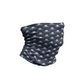 Ambesonne Neck Warmer, Jolly Roger Pattern, Dark Blue White