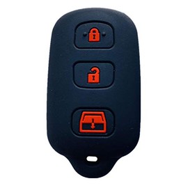 Rpkey Silicone Keyless Entry Remote Control Key Fob Cover Case protector Replacement Fit For 1999-2009 Toyota 4Runner 2001-2008 Toyota Sequoia HYQ12BBX HYQ12BAN HYQ1512Y Black red button