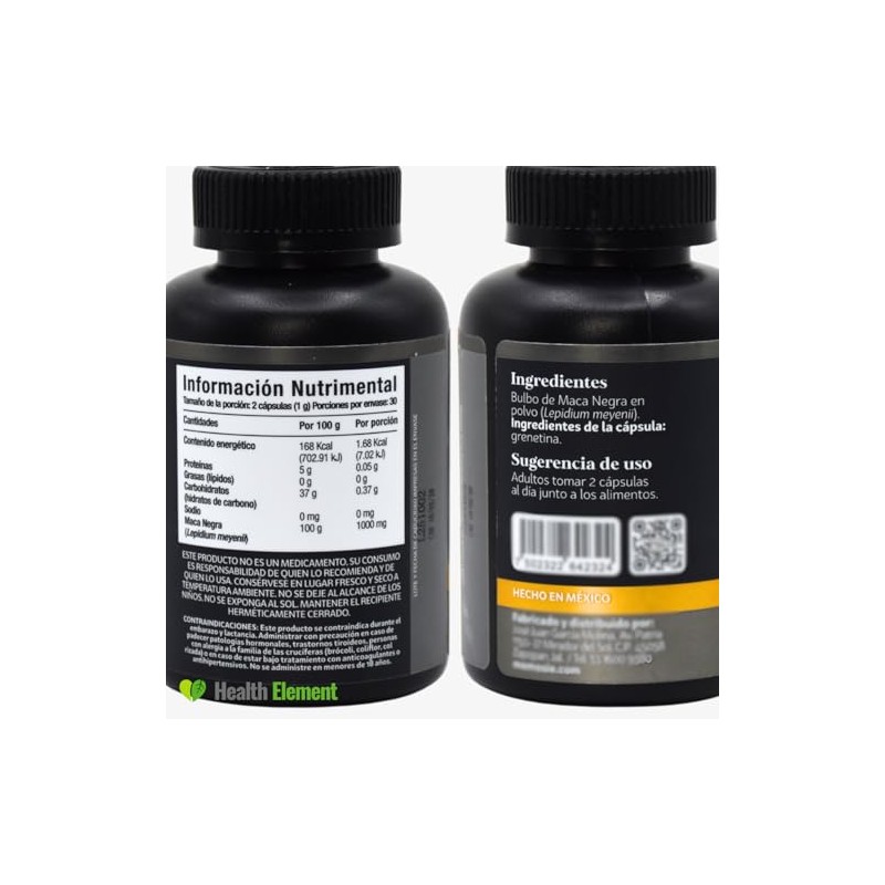Maca Negra Peruana 1000 mg de Maca Negra Peruana 60