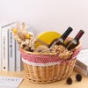 Geytetqi 14.2 Inch Natural Wicker Basket with Linen Cotton Cloth