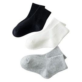 15 Pares Calcetines para Niño y Niña, 15 Pares Calcetines de Algodón Clásicos, Mallas para Bebés Cómodo y Transpirable, Calcetas de Algodón para Chicos y Chicas 5-9 años