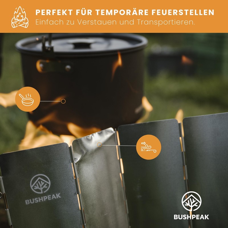 Bushpeak Wind Protection Gas Stove Foldable Camping Stove Wind Protection