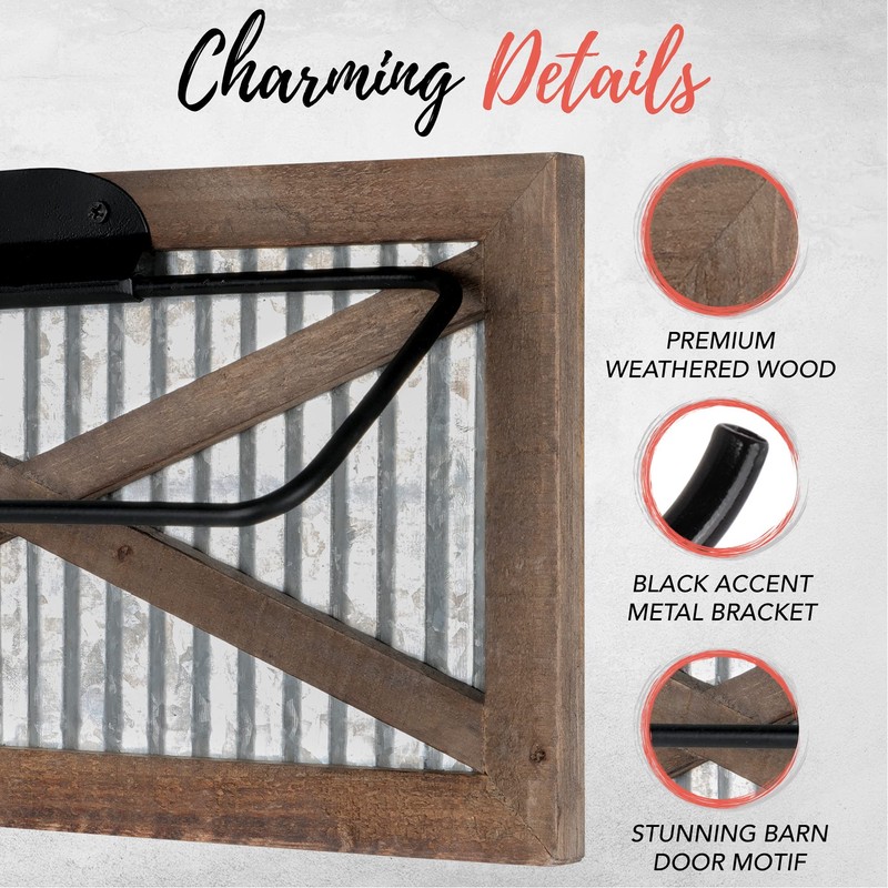 Autumn Alley Rustic Barn Door Paper Towel Holder - Country