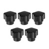 sourcing map M5 Nut Thread Clamping Knob Black Plastic 5