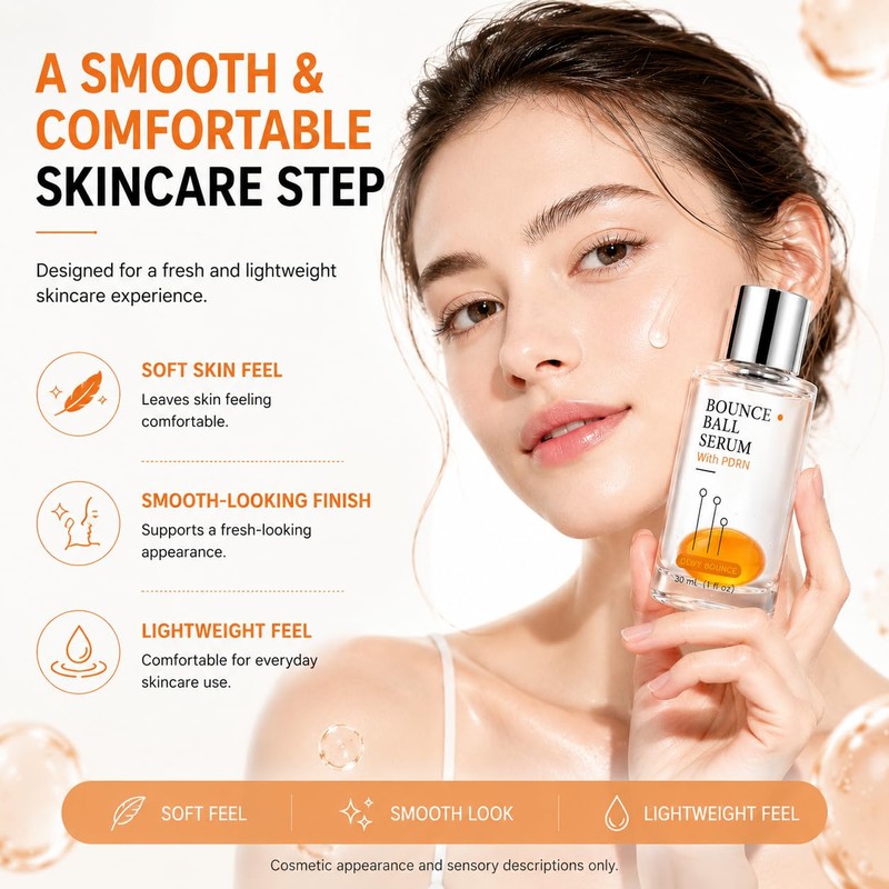 PDRN Bounce Ball Collagen Serum, Hydrating Facial Skin Care Essence