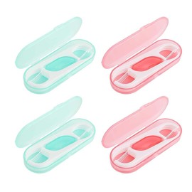 HABNI 4Er-Set Tragbarer Zahnseide-Spender Mit 40 Nachfüllbaren Picks – Reisefreundlicher Organizer Für Zahnpflege (Familie, Frauen & Männer)