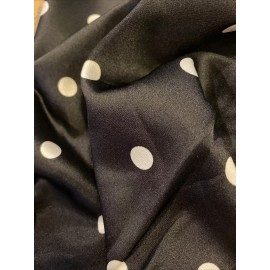 Unbranded Pure Silk Satin Remnant Fabric Quilt Hairband Scrunchie Face Masks WhitePolkadot