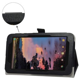 Alcatel OneTouch Pixi 7 Case,Mama Mouth PU Leather Folio 2-folding Stand Cover for 7" Alcatel OneTouch Pixi 7 Tablet,Black