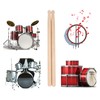 Windspeed 3 Pairs Drum Sticks, Classic Maple Wood Tip Drumsticks