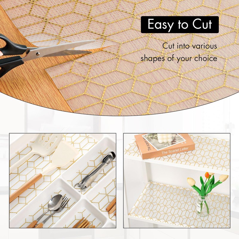 Cooyes Shelf and Drawer Liners for Kitchen Cabinets, Non Adhesive