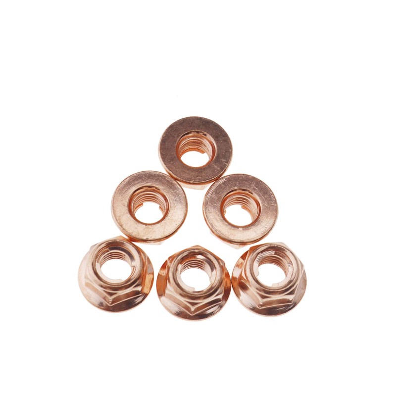 Car Exhaust Manifold Nuts Head Stud Nut M8 Hex Copper