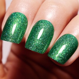 Imtiti Glitter Deep Green Gel Nail Polish,0.5fl.oz UV LED Soak Off Sparkle Green Color Gel Polish