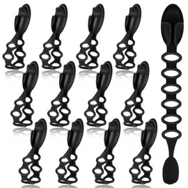 Youdaju 12 Pcs Christmas Garland Ties Christmas Stocking Holder Stocking Hangers for Mantel Stocking Scrolls Black Silicone Decorative Adhesive Twist Ties Stretchable Reusable Flexible Twist Ties