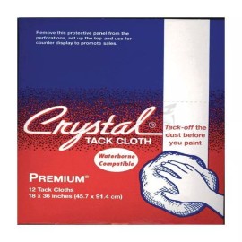 Crystal Brand Premium Tack Cloths 18" x 36" 12 Cloths Per Box Rag Auto Paint - 1 Box