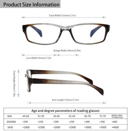 JOSCHOO Computer Reading Glasses for Women and Men 6 Pack Blue Light Blocking Spring Hinge Readers (Mix Color-5, 2.50, multiplier_x)