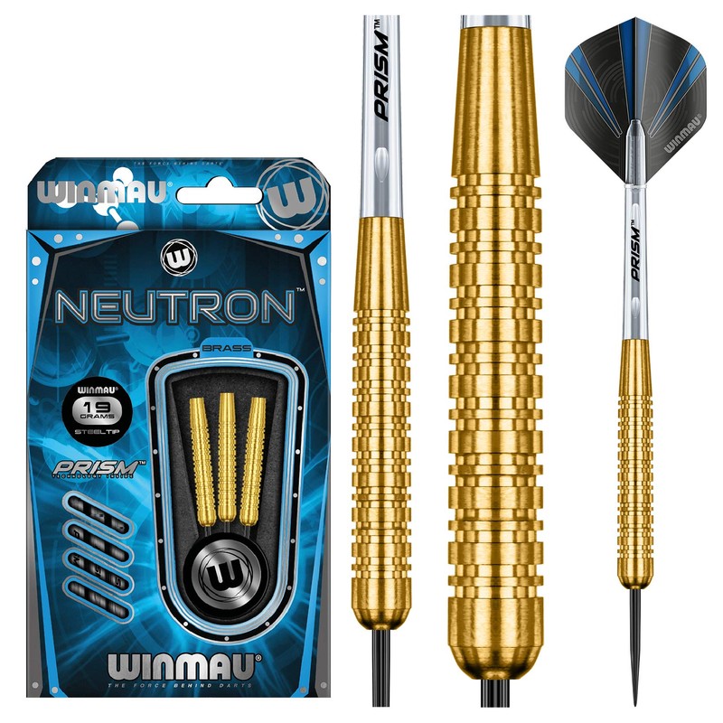 WINMAU Neutron 19 gram Brass Darts with Prism Flights and