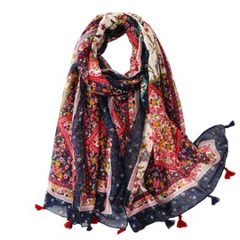 FAIRYGATE Women's Scarves Paisley Scarfs for Women Lightweight Floral Flower Spring Large Wrap Shawls Oversized Scarf Cape Tassel Fall Birthday Gifts for Her 228